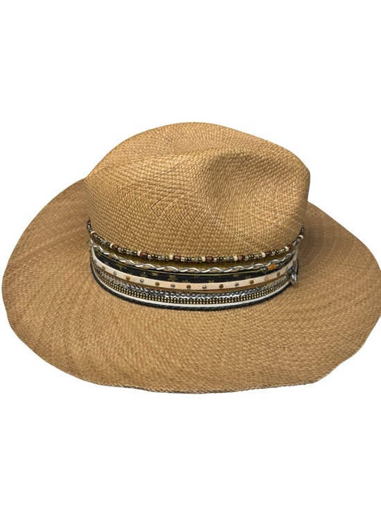 Liliana Gonzalez Handmade Colombian Straw Cowboy Hat Boho Western Beaded main image 13